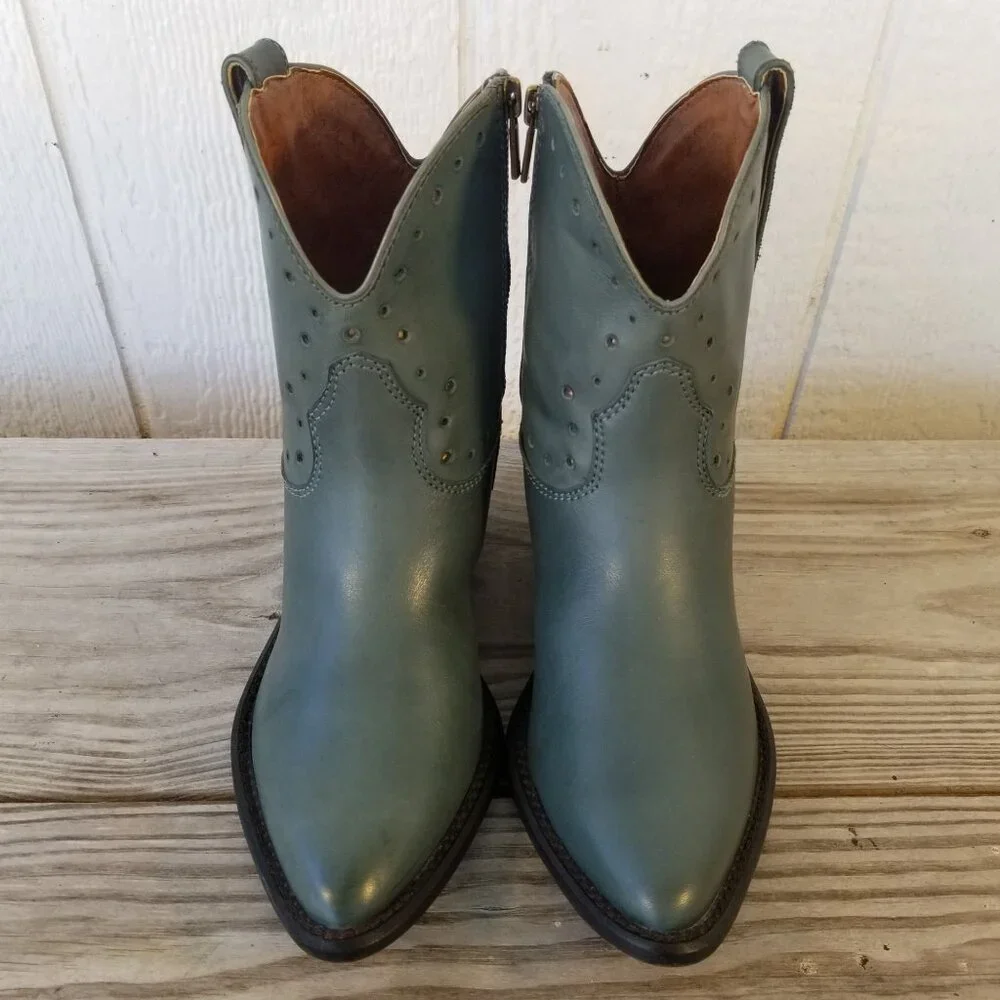 Lucky Brand Ltd Ed Chantel X Womens Dark Teal Leather Bootie 7.5 M